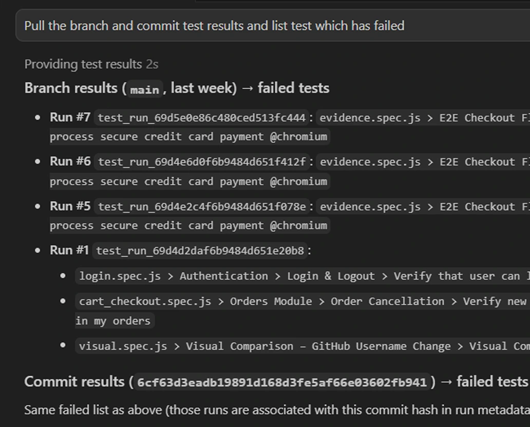 Let your AI agent review test results